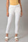 White Slim Pants With Lace Detail