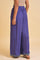 Purple Rayon Embroidered Parallel Pants