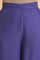 Purple Rayon Embroidered Parallel Pants