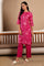 Pink Floral Printed Boat Neck Pure Cotton Kurta and Pants Co-ord Set