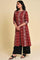 Dark Red A-Line kurta Set