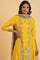 Yellow Glitter Printed Festive kurta, Pants & Dupatta Set