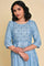 Blue Sequined Shantung kurta Set