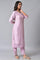 Light Purple Embroidered kurta Set