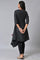 Black Asymmetric Mock Layer Festive kurta