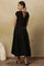Black Modal Flax Applique  Dress