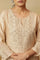 Beige Dori Embroidered Cotton Silk Kurta