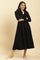 Black Knitted Circular Flared Winter Dress