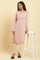 Lotus Pink Embroidered Winter Kurta