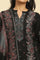 Black Paisley Yoke And Gold Zari Winter Kurta, Pants And Shawl Set