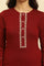 Red Embroidered Winter Kurta And Tights Set