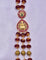 Designer 3-Lines Ruby Cut Beads Mala With Lakshmi Devi Side pendent