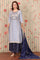 Blue Yarn Dyed Zari Embroidered Kurta, Palazzo and Dupatta Set