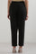 Black Solid Rayon Trousers