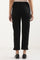 Black Solid Straight Fit Denim Pants With Side Slit