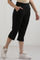 Black Solid Straight Fit Cotton Culottes With Slip On Closure