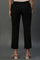 Black Cotton Flax Everyday Trousers