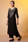 Black Zari Embroidered Kurta, Palazzo and Dupatta Set