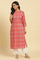 Red Geometric Printed Casual Kurta