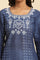 Blue Tie And Dye Printed Kurta With Embroidery