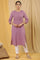 Purple Cotton Textured Embroidered Kurta