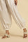 Ecru Solid Gathered Salwar Pants