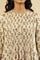 Cream Multicoloured Block Printed Pleated Kurta