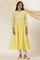 Yellow Chikankari Anarkali Kurta In Cotton Voile