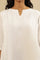 White  Applique  Work Cotton Voile  Top With Mirror Work