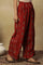 Red Printed Embroidered Red Parallel Pants