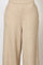 Beige Solid Rayon Parallel Pants