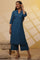 Blue Checker Cotton Shirt Kurta and Culottes Set