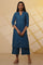 Blue Checker Cotton Shirt Kurta and Culottes Set