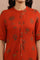 Rust Red Printed Kurta And Slim Pants