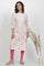 Pink Floral Printed Kurta And Tights Set