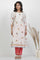 White Floral Printed Kurta And Pants Set