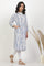 White And Blue Printed Kurta And Pants Set