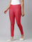 Girls Solid Dark Red Knit Jeggings