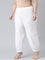 Women Solid White Cotton Cropped Salwar