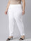 Women Solid White Cotton Pencil Pant