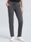 Silver Grey Cotton Stretch Track Pant