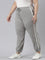 Women Grey Cotton Side Stripe Active Joggers