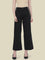 Black Twill Wide Pants