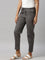 Women Striped Grey Linen Mid Rise Pencil Pants