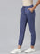 Women Solid Cotton Jeans Blue Cuffed Joggers