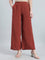 Red Woven Viscose Printed Palazzo