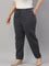 Women Striped Navy Linen Slim Fit Pencil Pants