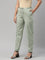 Women Solid Dusty Green Comfort Fit Cotton Pants