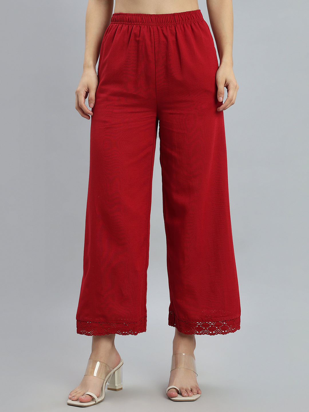 Cherry Linen Lace Palazzo