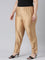 Women Antique Gold Solid Mid Rise Metallic Pants